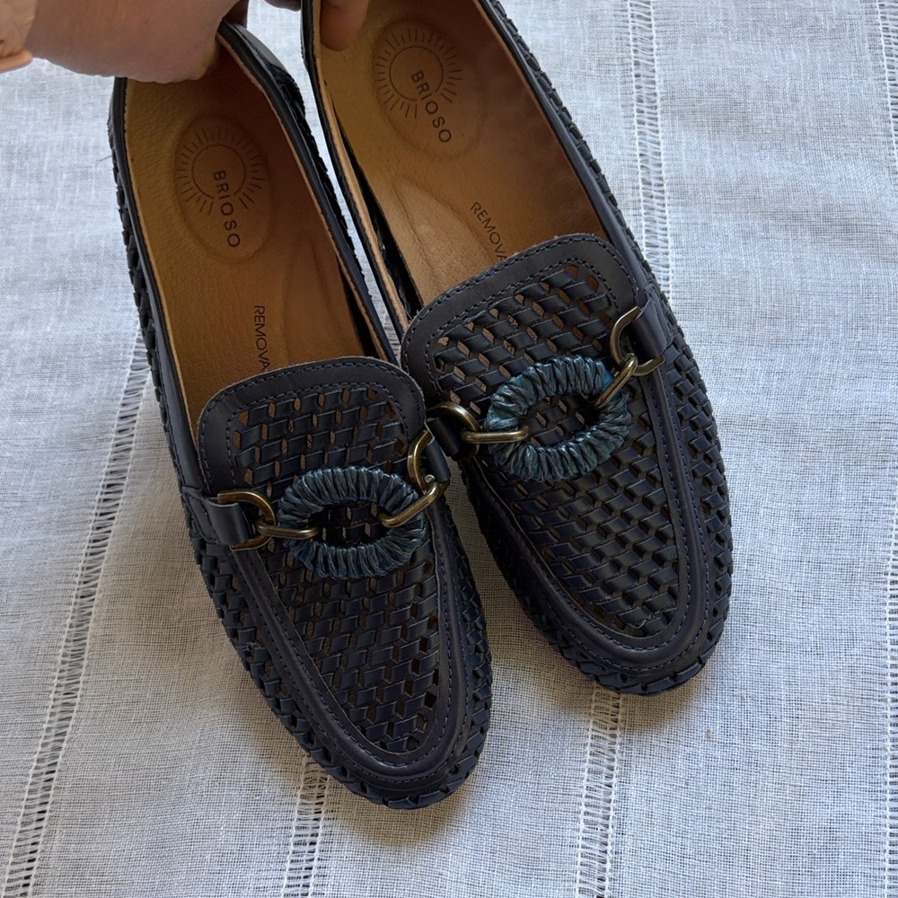 Brioso Presley Woven Leather Ornamented Loafers - Picture 12 of 12